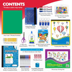 Primary School Supply Kit Box – 57 Count Back to School Essentials for Kindergarten to Grade 6 | Complete Student Classroom Supplies with Crayons, Markers, Notebook & Art Supplies