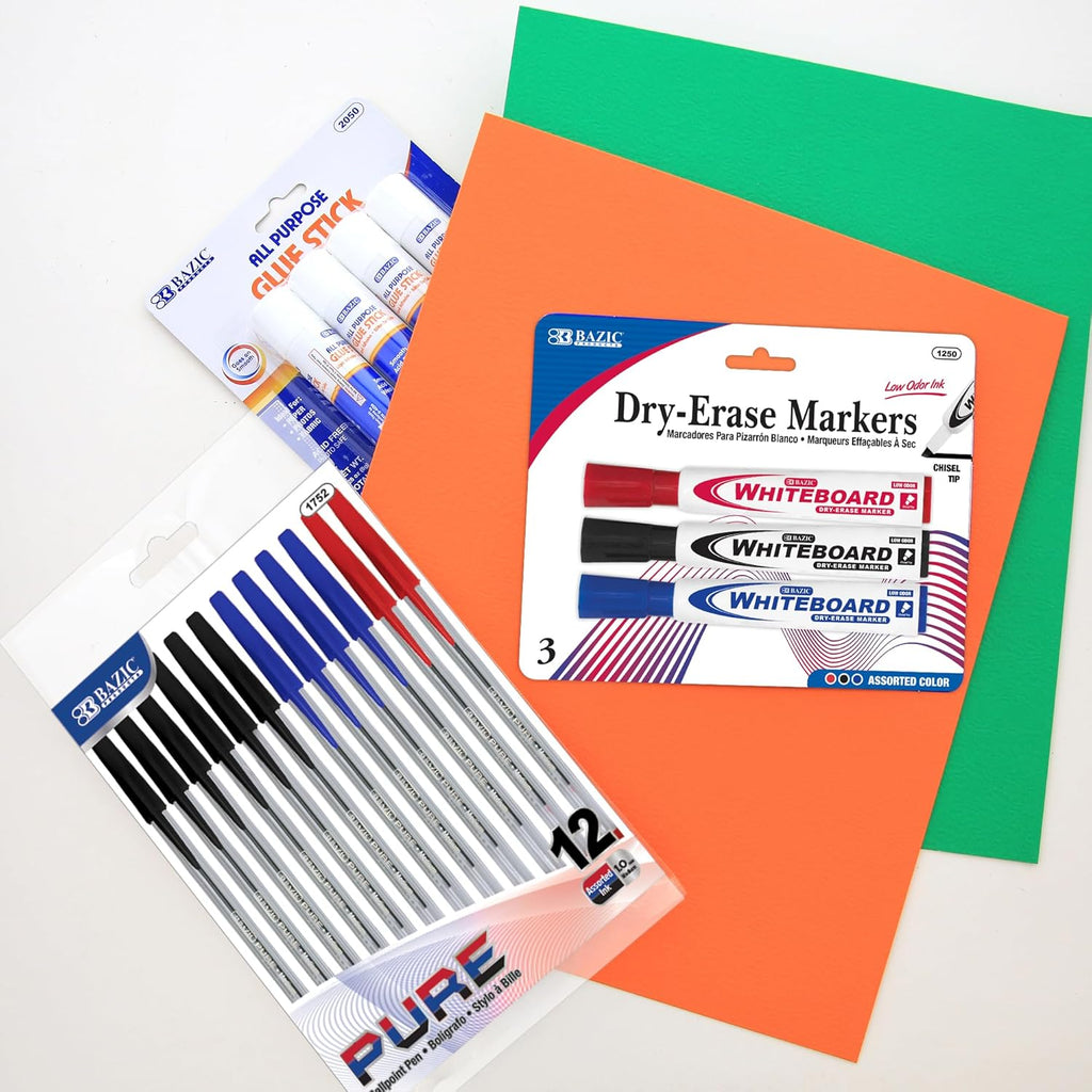 Primary School Supply Kit Box – 57 Count Back to School Essentials for Kindergarten to Grade 6 | Complete Student Classroom Supplies with Crayons, Markers, Notebook & Art Supplies