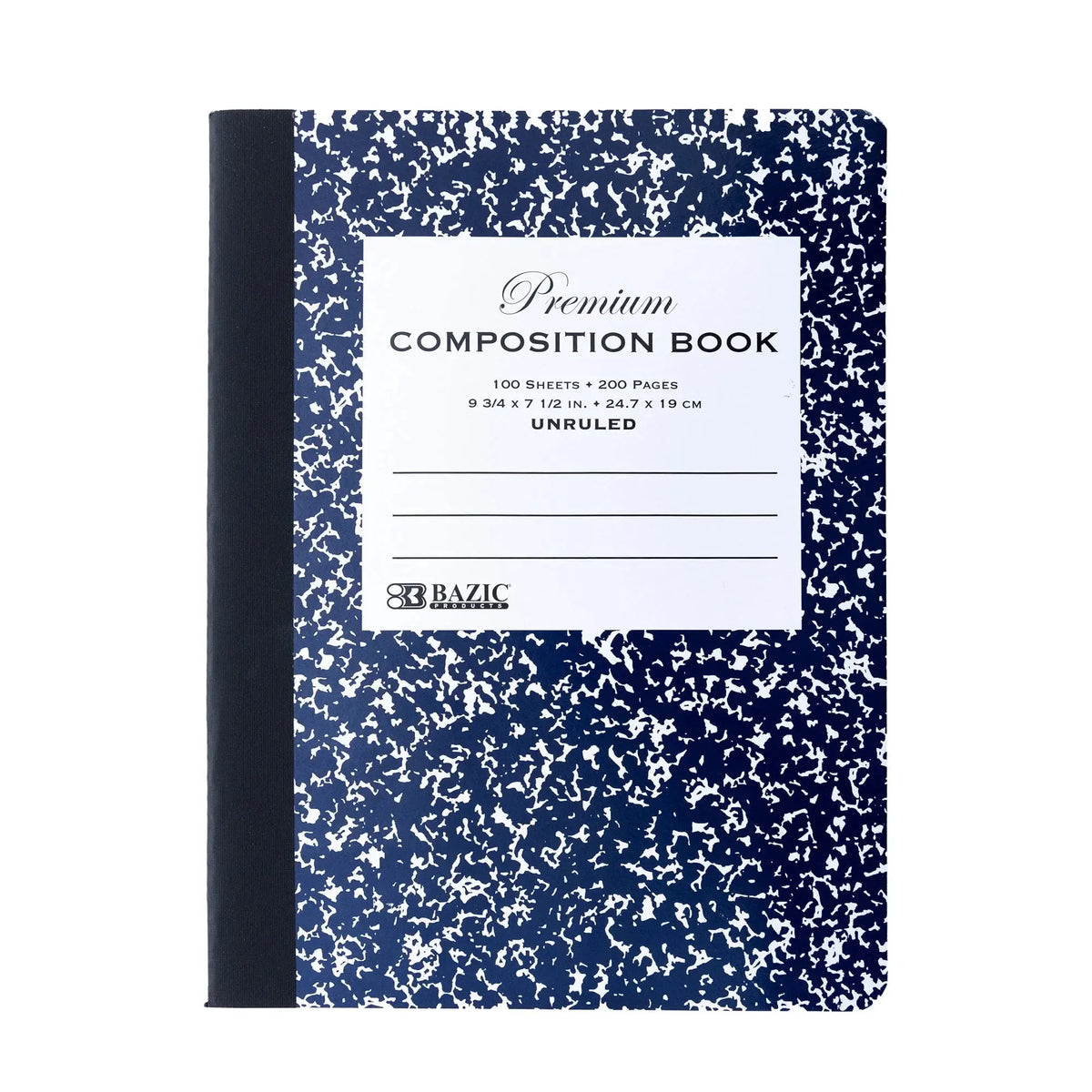 Premium Composition Book with Blank Page | Blue Marble Cover | UNRULED 100 Ct. G8Central