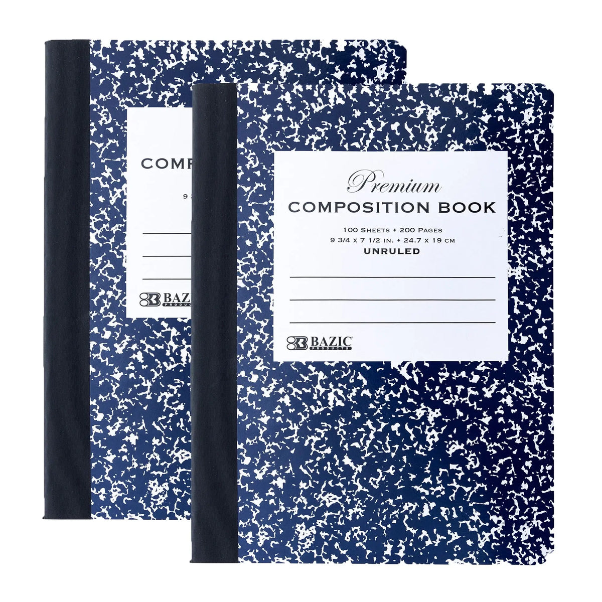 Premium Composition Book with Blank Page | Blue Marble Cover | UNRULED 100 Ct. G8Central