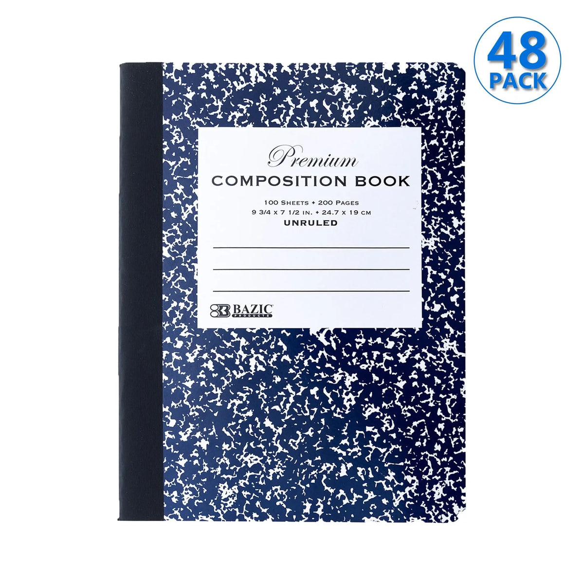 Premium Composition Book with Blank Page | Blue Marble Cover | UNRULED 100 Ct. G8Central