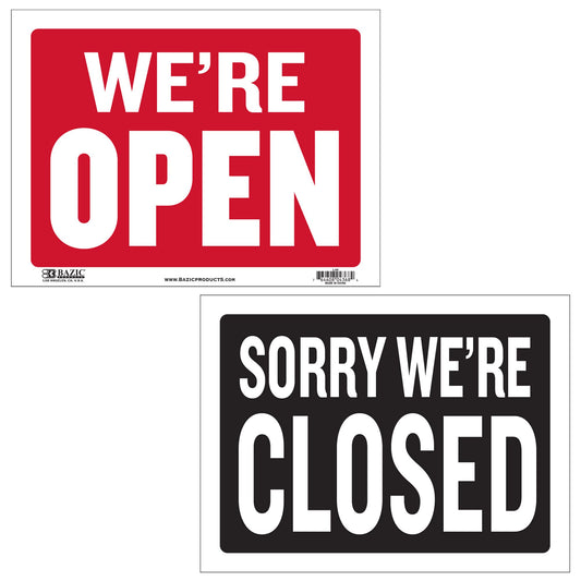 Open & Closed Signs, Double Sides Plastic Signs Vinyl, Business Store Office Door Window Restaurants, Bars, Retail, Salon, Shops, Waterproof, Indoor Outdoor