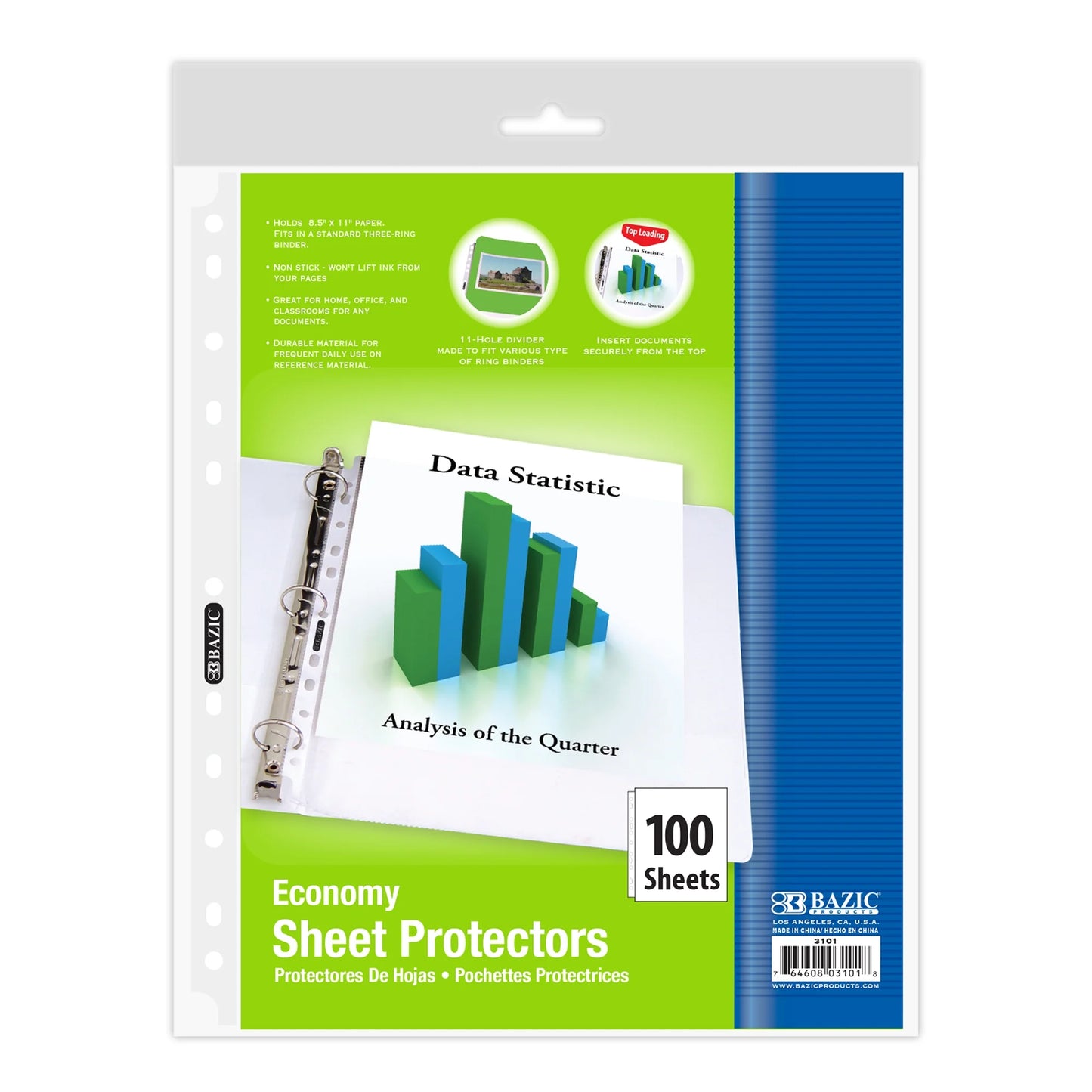 Sheet Protectors Economy 11 Hole Binder Sleeves (100-Count/Pack)