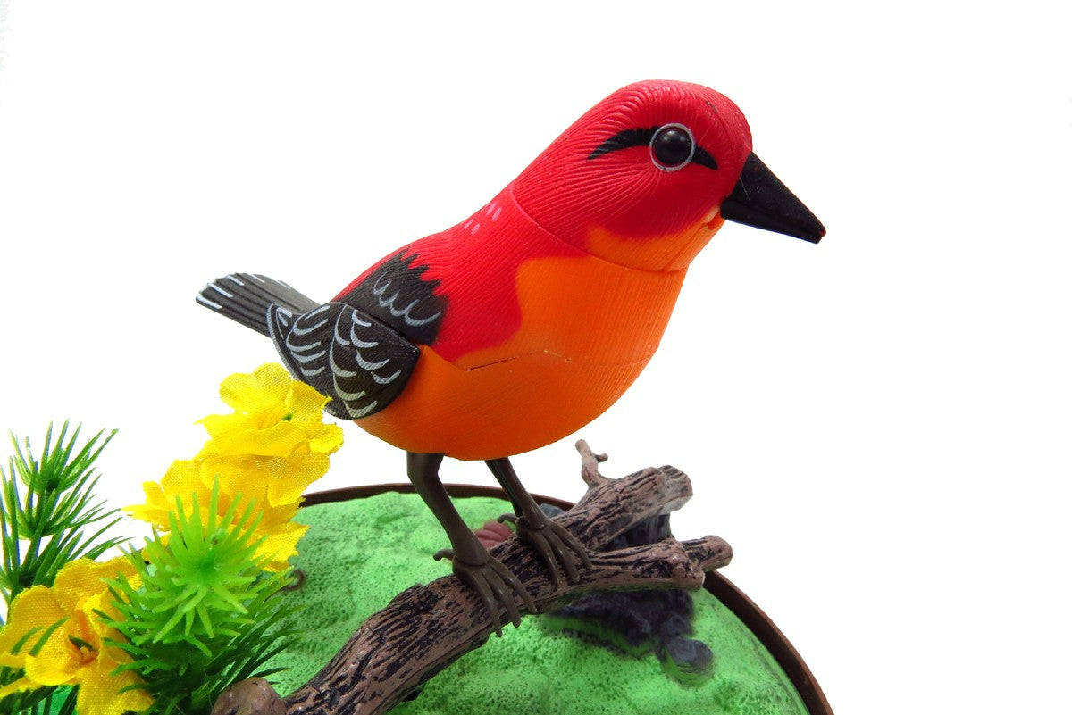 Device Toys Singing & Chirping Bird In Cage  with Realistic Sounds & Movements