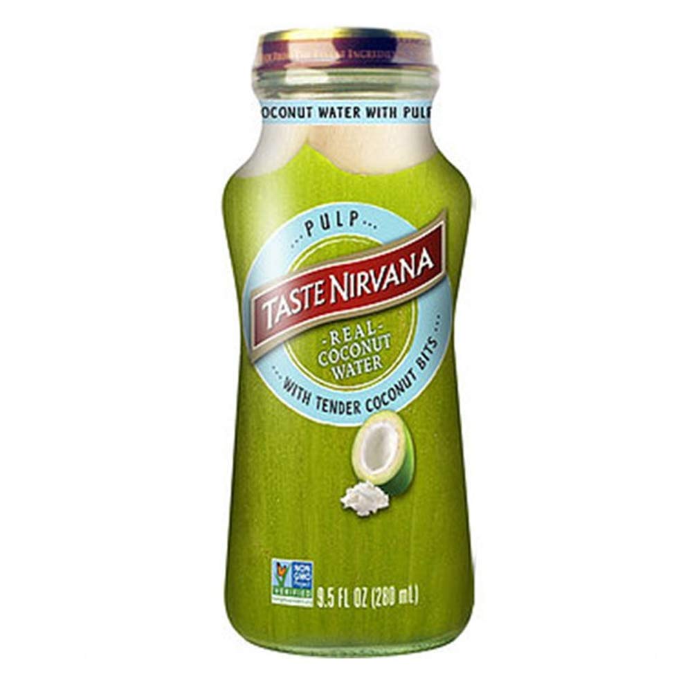 Taste Nirvana Real Coconut Water, Coco Pulp with Tender Coconut Bits, 9.5 Fl Oz, 12 Ct