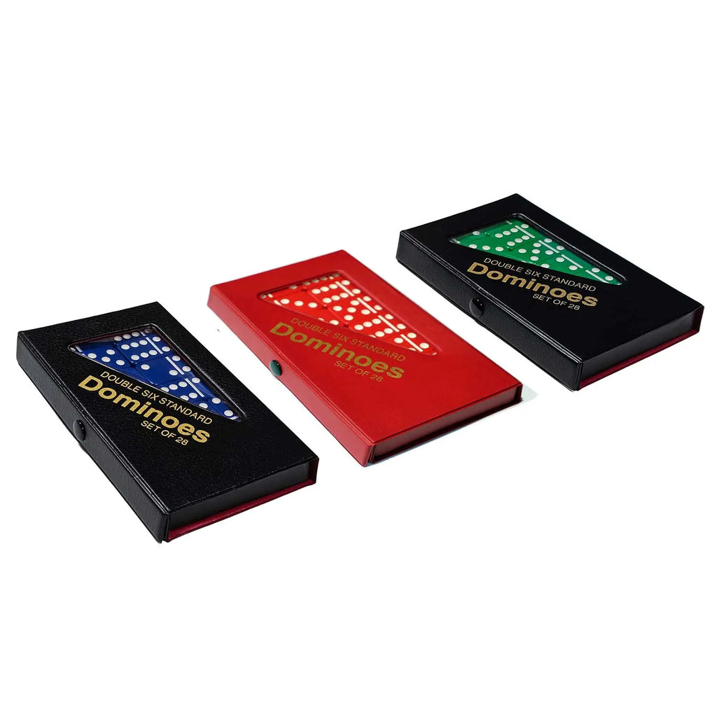 Double 6 Standard Dominoes Set with Vinyl Case – Color Options: Green, Red, Blue | Family Game Night Classic 🎯 G8Central