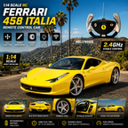 Yellow 1:14 RC Ferrari 458 Italia remote control sports car