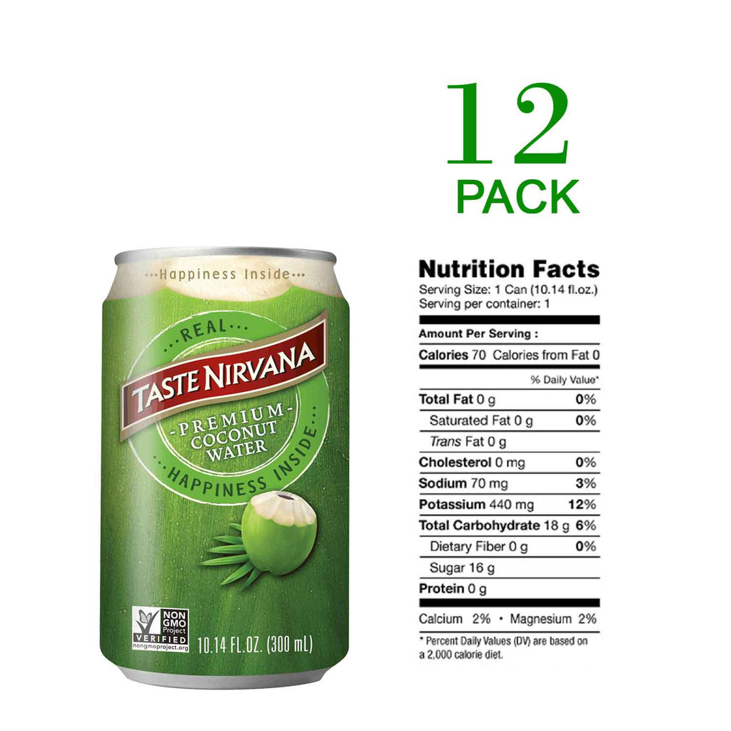 Taste Nirvana Real Coconut Water, 10.14 Fl. Oz | 12 Pack