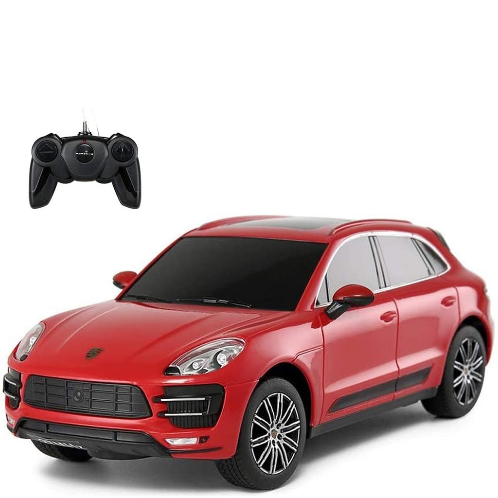 Luxury Porsche Macan Turbo remote control car with sporty red finish