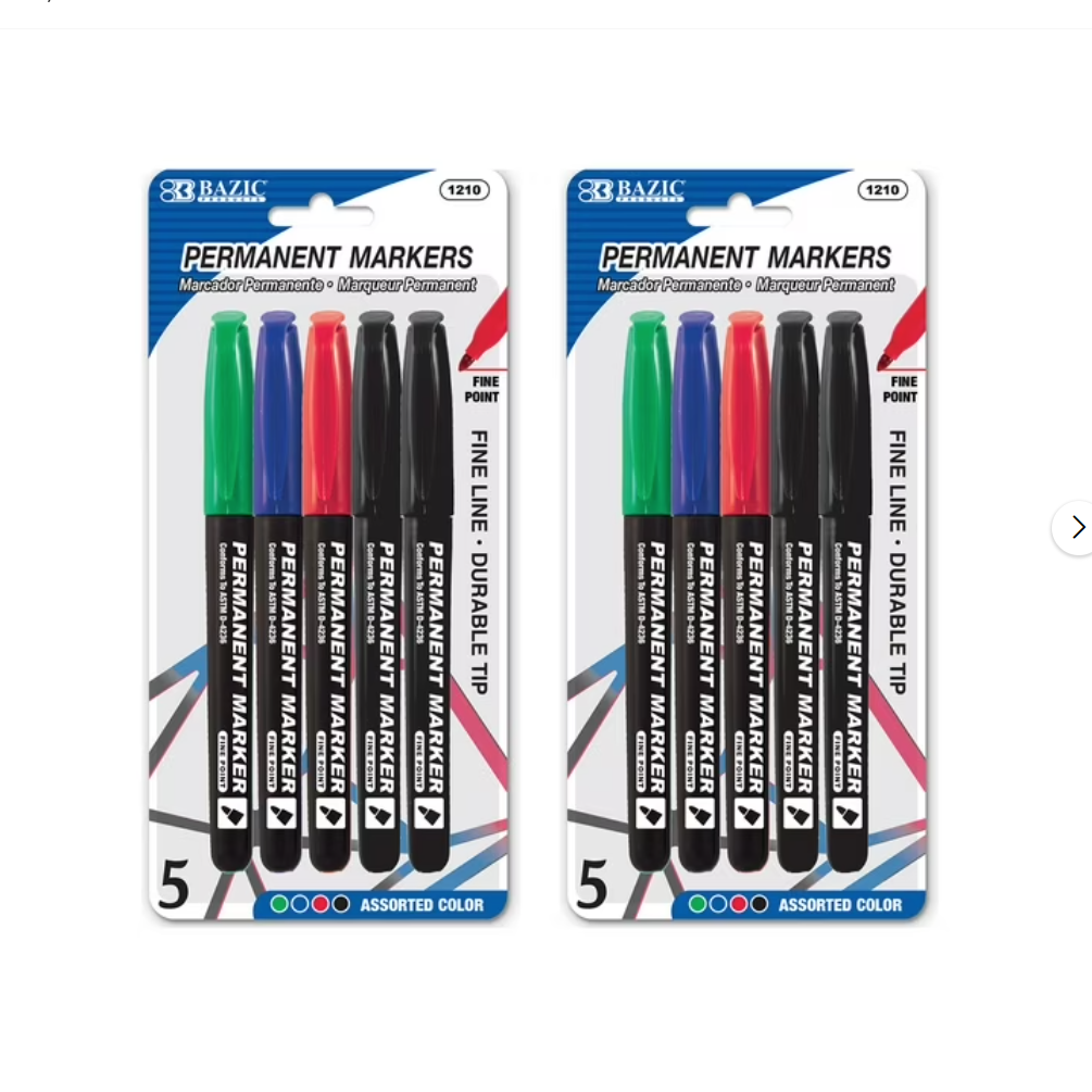 Permanent Marker Fine Line Assorted Color Markers (5-Count) – G8Central.com