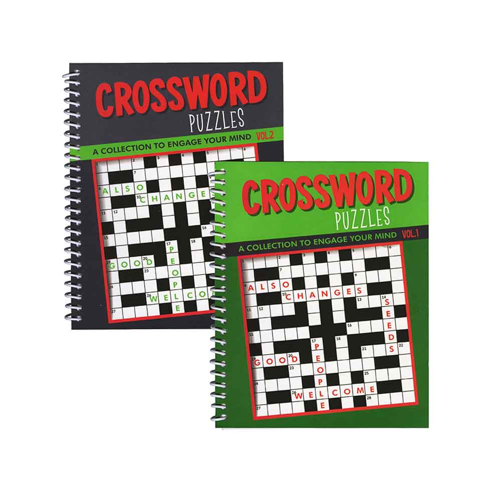 Puzzles Book | VISION ST Spiral Bound CROSSWORD Puzzles Digest Size | 2-Titles G8Central