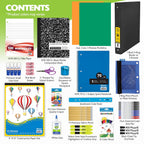 Elementary School Supply Kit Box – 86 Piece Back to School Supplies for Grades 3-6 | Pre-Packed Classroom Essentials with Pencils, Crayons, Binder & Notebook
