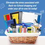 Middle & High School Supply Kit 📚✏️ 65‑Piece Back‑to‑School Essentials for Students Grades 7–12 🎒 | Composition Book, Compass, Calculator & More | 1‑Pack | Color May Vary