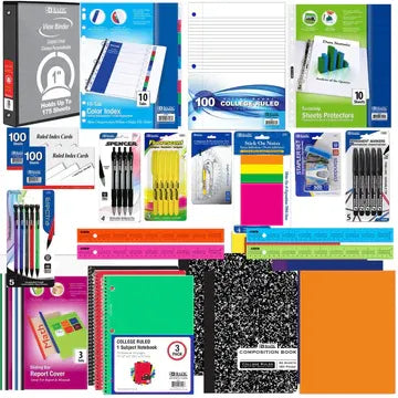 70 Piece Back to School Supplies Kit for Middle & High School Students | Complete Student Supply Bundle with Binder, Notebook, Pencils, Pens & Classroom Essentials