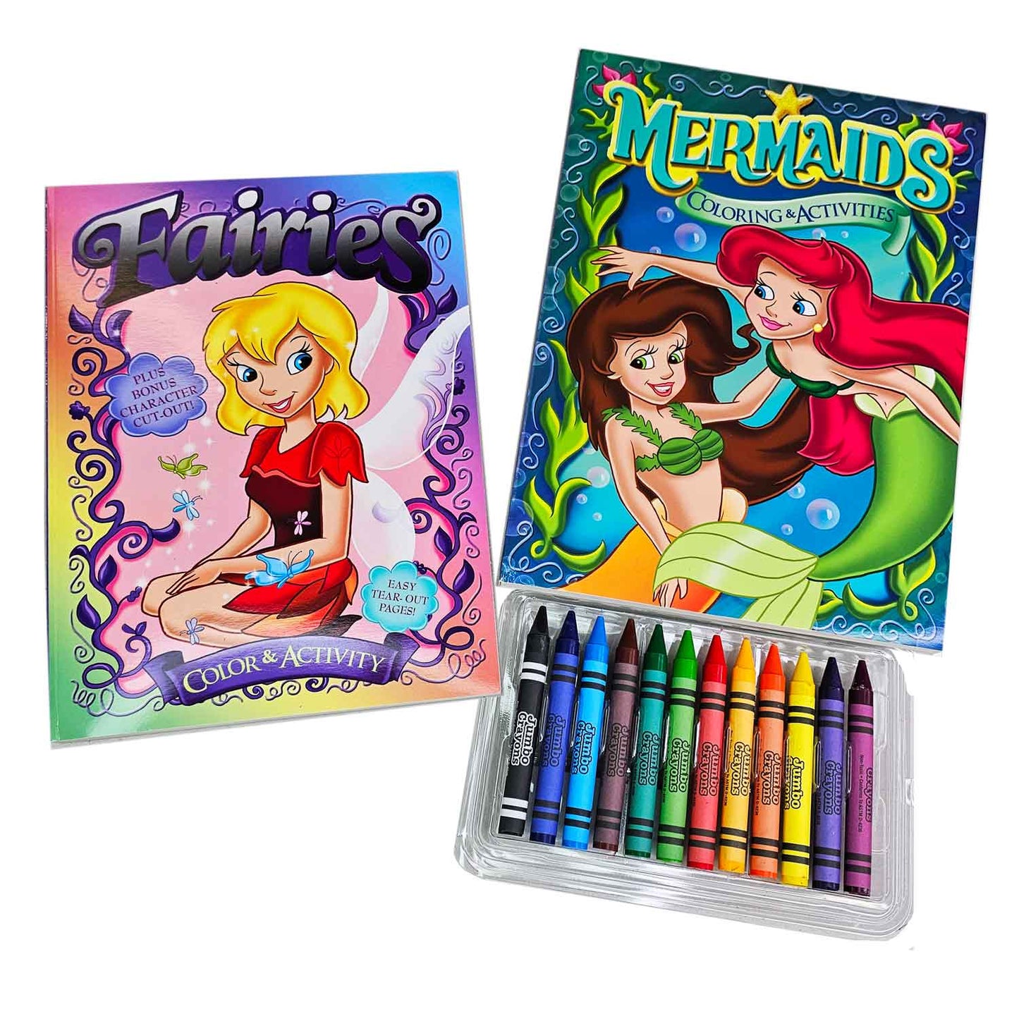 JUMBO FAIRIES / MERMAIDS Coloring & Activity Book | 2-Titles