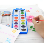 Watercolor w/ Brush Semi Moist 16 Color, Non-Toxic Paint Set