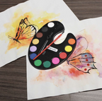 12-color, non-toxic, washable watercolor paint set with brush included