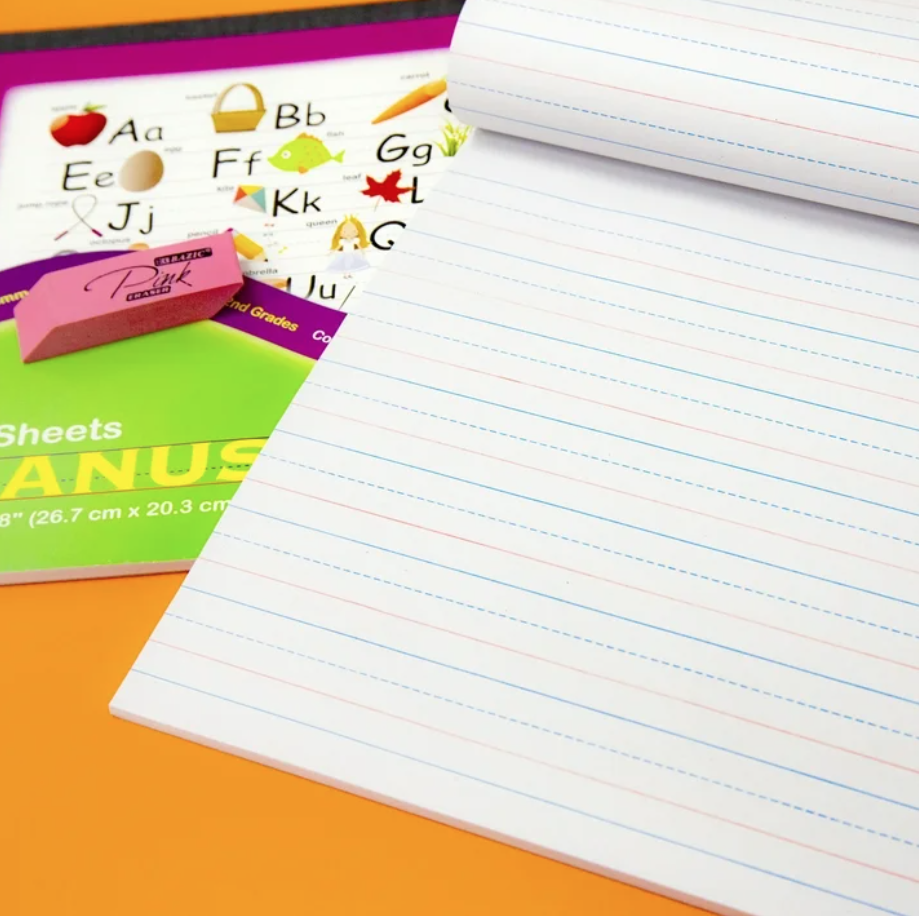 Manuscript Writing Pad Handwriting Workbook  50 Sheets, 10.5" x 8"