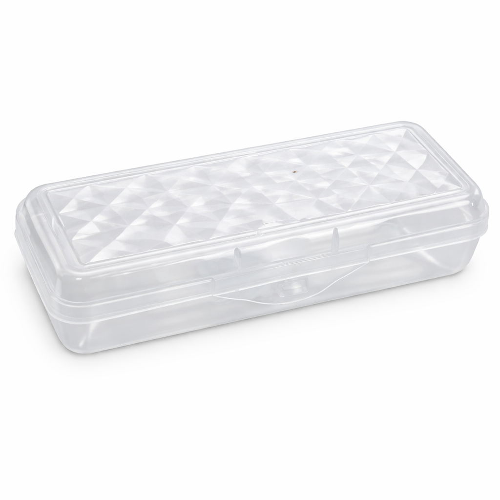Plastic Pencil Case 8" Clear Storage Box – Translucent Organizer for School Supplies, Art Tools, Makeup & Craft Accessories G8Central.com