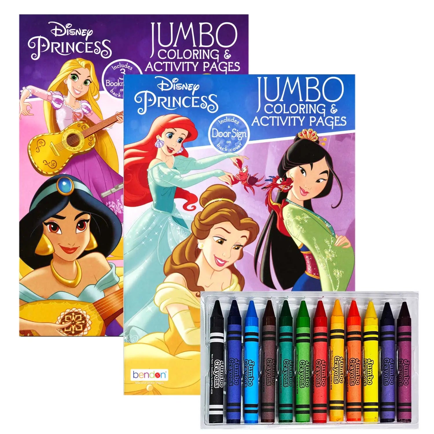 Jumbo PRINCESS Coloring & Activities Books 80-pages 2-Assorted G8Central