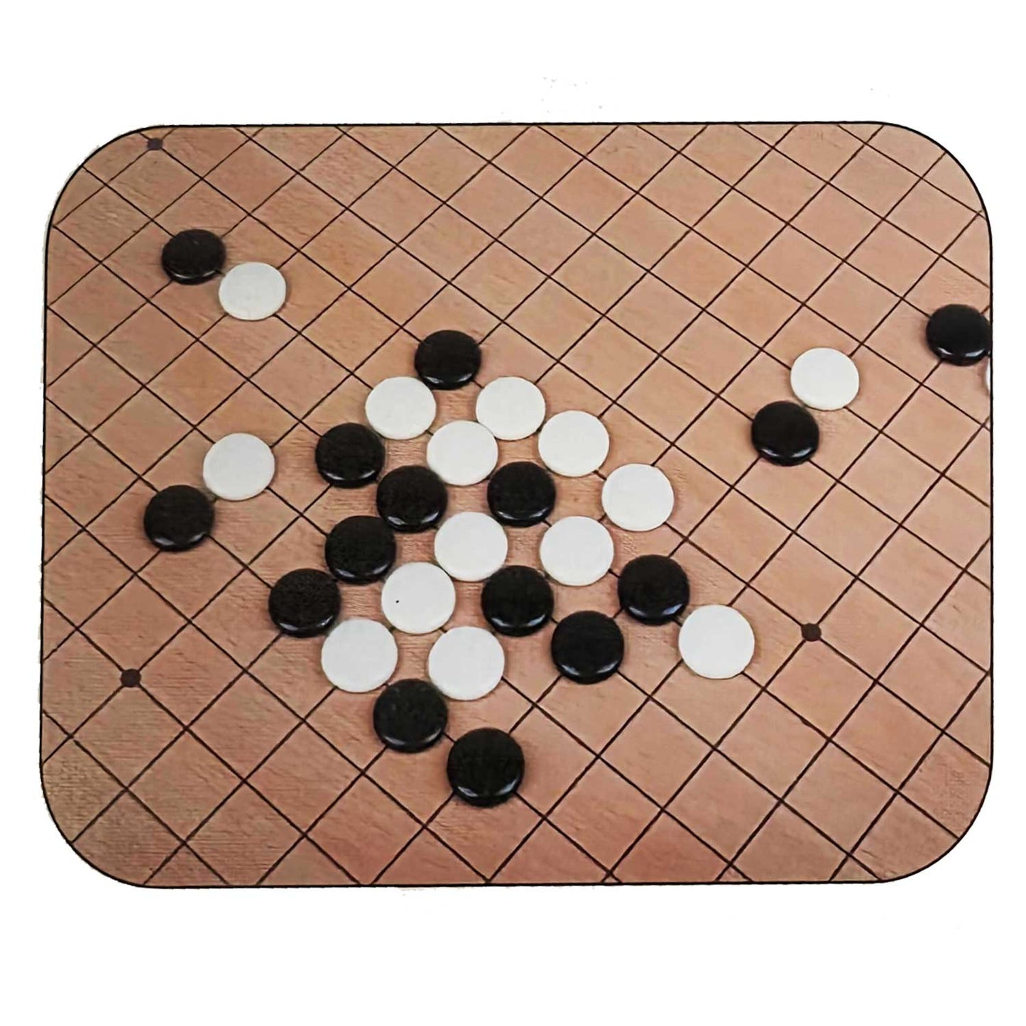Large Wooden Go Game Board, Made of Beech Veneer 18.4" x 18.4"