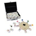 Mexican Train Double 12 Domino Set with Aluminum Case & Hub Board, Easy Read Numeral Dominoes, Travel Domino Set for Adults & Family Game Night G8Central