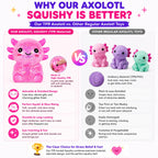 Glitter Axolotl Squishy Stress Ball – Cute Slow-Rising Sensory Fidget Toy