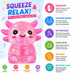 Glitter Axolotl Squishy Stress Ball – Cute Slow-Rising Sensory Fidget Toy