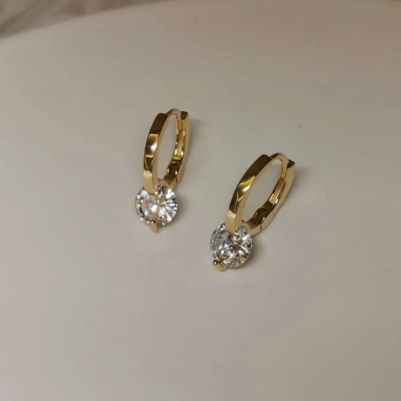 ✨💎 REETI 925 Sterling Silver Cubic Zirconia Round Pendant Hoop Earrings 🤍 | Elegant Huggie Earrings for Women 💖