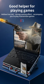 🔥❄️ COOLCOLD 17-Inch Gaming Laptop Cooler – 6 Fans 2600RPM LED Screen