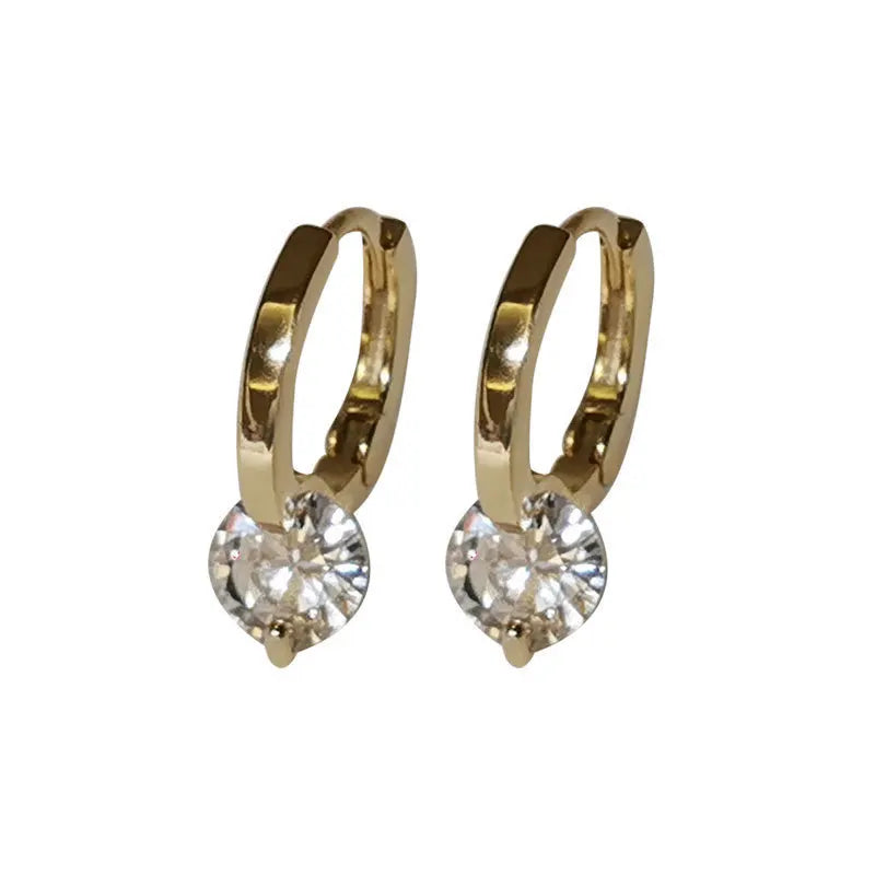 ✨💎 REETI 925 Sterling Silver Cubic Zirconia Round Pendant Hoop Earrings 🤍 | Elegant Huggie Earrings for Women 💖