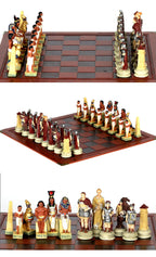Role Theme Historical Chess Set ♟️ | Hand‑Painted Resin Pieces & Embossed Leather Board 🪄 | 32‑Piece Collector’s Gift Set 🎁 | Premium Strategy Game for Home & Display