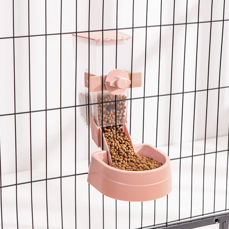 🐾🥣 Automatic Cage Hanging Pet Feeder & Water Dispenser