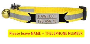 🐱✨ Reflective Adjustable Cat Collar – Personalized ID Free Engraving