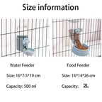 🐾🥣 Automatic Cage Hanging Pet Feeder & Water Dispenser