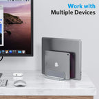 💻📐 Vertical Aluminum Laptop Stand – Adjustable Portable Holder