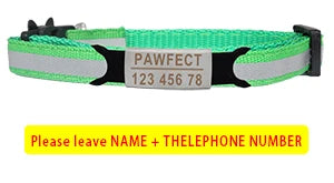 🐱✨ Reflective Adjustable Cat Collar – Personalized ID Free Engraving
