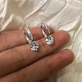 ✨💎 REETI 925 Sterling Silver Cubic Zirconia Round Pendant Hoop Earrings 🤍 | Elegant Huggie Earrings for Women 💖