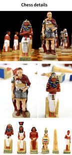 Role Theme Historical Chess Set ♟️ | Hand‑Painted Resin Pieces & Embossed Leather Board 🪄 | 32‑Piece Collector’s Gift Set 🎁 | Premium Strategy Game for Home & Display