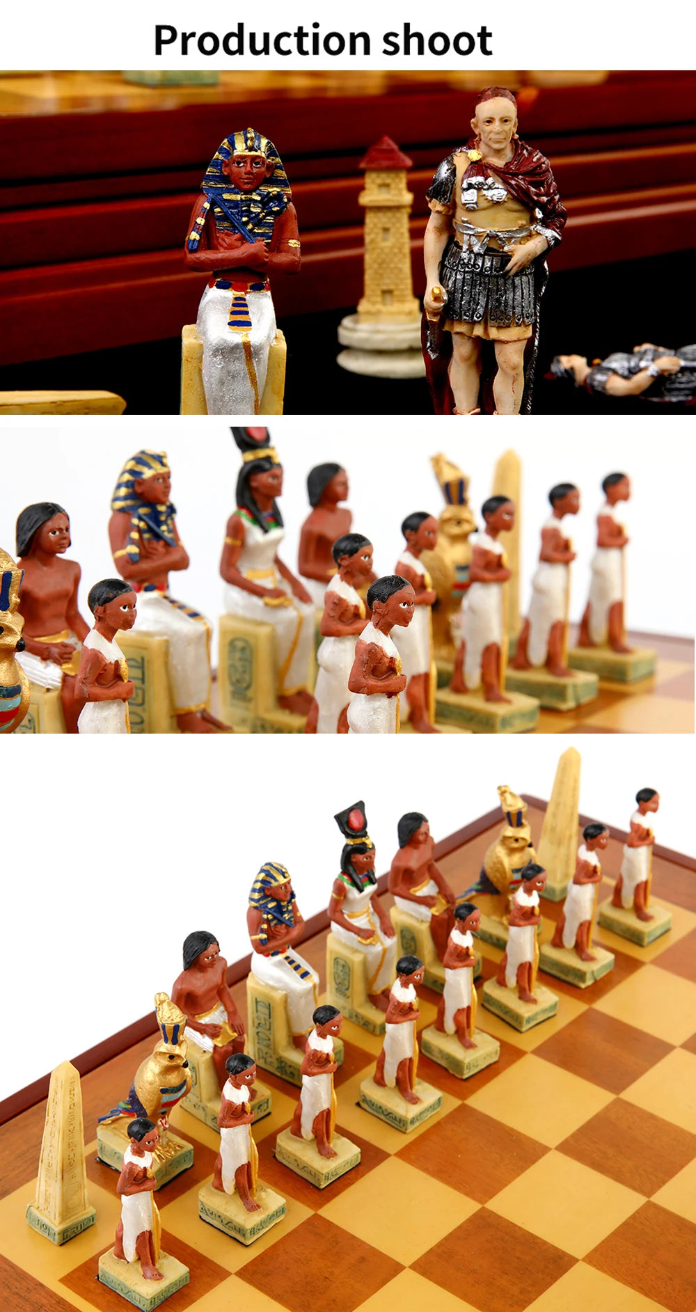 Role Theme Historical Chess Set ♟️ | Hand‑Painted Resin Pieces & Embossed Leather Board 🪄 | 32‑Piece Collector’s Gift Set 🎁 | Premium Strategy Game for Home & Display