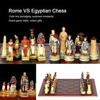 Role Theme Historical Chess Set ♟️ | Hand‑Painted Resin Pieces & Embossed Leather Board 🪄 | 32‑Piece Collector’s Gift Set 🎁 | Premium Strategy Game for Home & Display