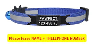 🐱✨ Reflective Adjustable Cat Collar – Personalized ID Free Engraving