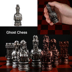 Luxury War‑Themed Metal & Resin Chess Set ♟️ | Hand‑Painted Knights on Leather Board | 32‑Piece Strategy Gift Set 🎁