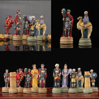 Role Theme Historical Chess Set ♟️ | Hand‑Painted Resin Pieces & Embossed Leather Board 🪄 | 32‑Piece Collector’s Gift Set 🎁 | Premium Strategy Game for Home & Display