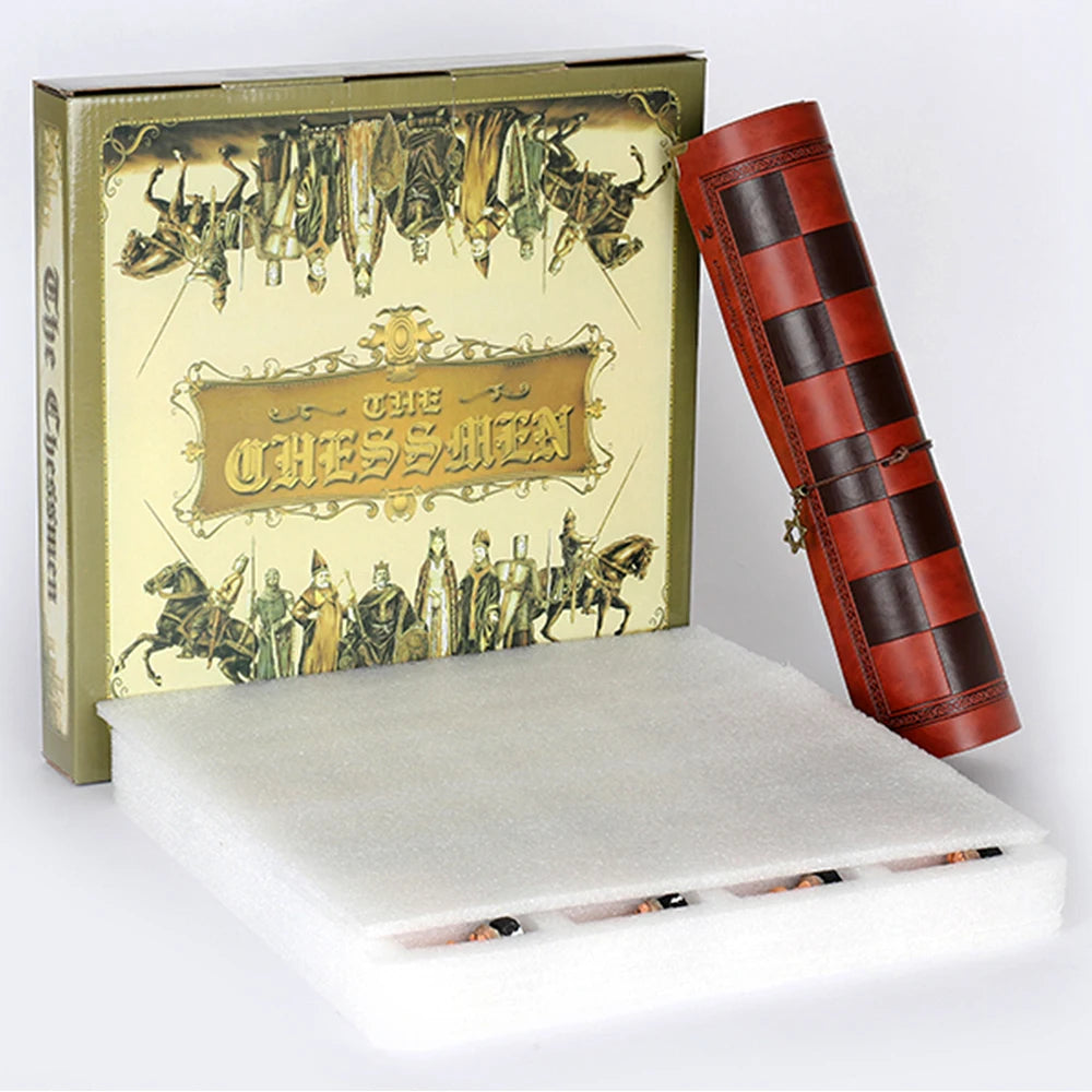 Role Theme Historical Chess Set ♟️ | Hand‑Painted Resin Pieces & Embossed Leather Board 🪄 | 32‑Piece Collector’s Gift Set 🎁 | Premium Strategy Game for Home & Display