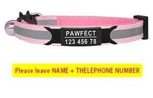 🐱✨ Reflective Adjustable Cat Collar – Personalized ID Free Engraving