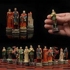 Role Theme Historical Chess Set ♟️ | Hand‑Painted Resin Pieces & Embossed Leather Board 🪄 | 32‑Piece Collector’s Gift Set 🎁 | Premium Strategy Game for Home & Display