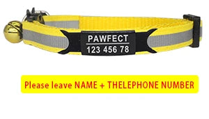 🐱✨ Reflective Adjustable Cat Collar – Personalized ID Free Engraving