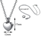 🖤🐾 Stainless Steel Small Heart Pet Paw Urn Necklace 💖 | Memorial Ashes Keepsake Pendant Charm for Pets 🌈