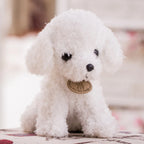 🐶🧸 8" Cute Teddy Dog Plush Toy – Curly Simulation Puppy Doll with Hanging Tag